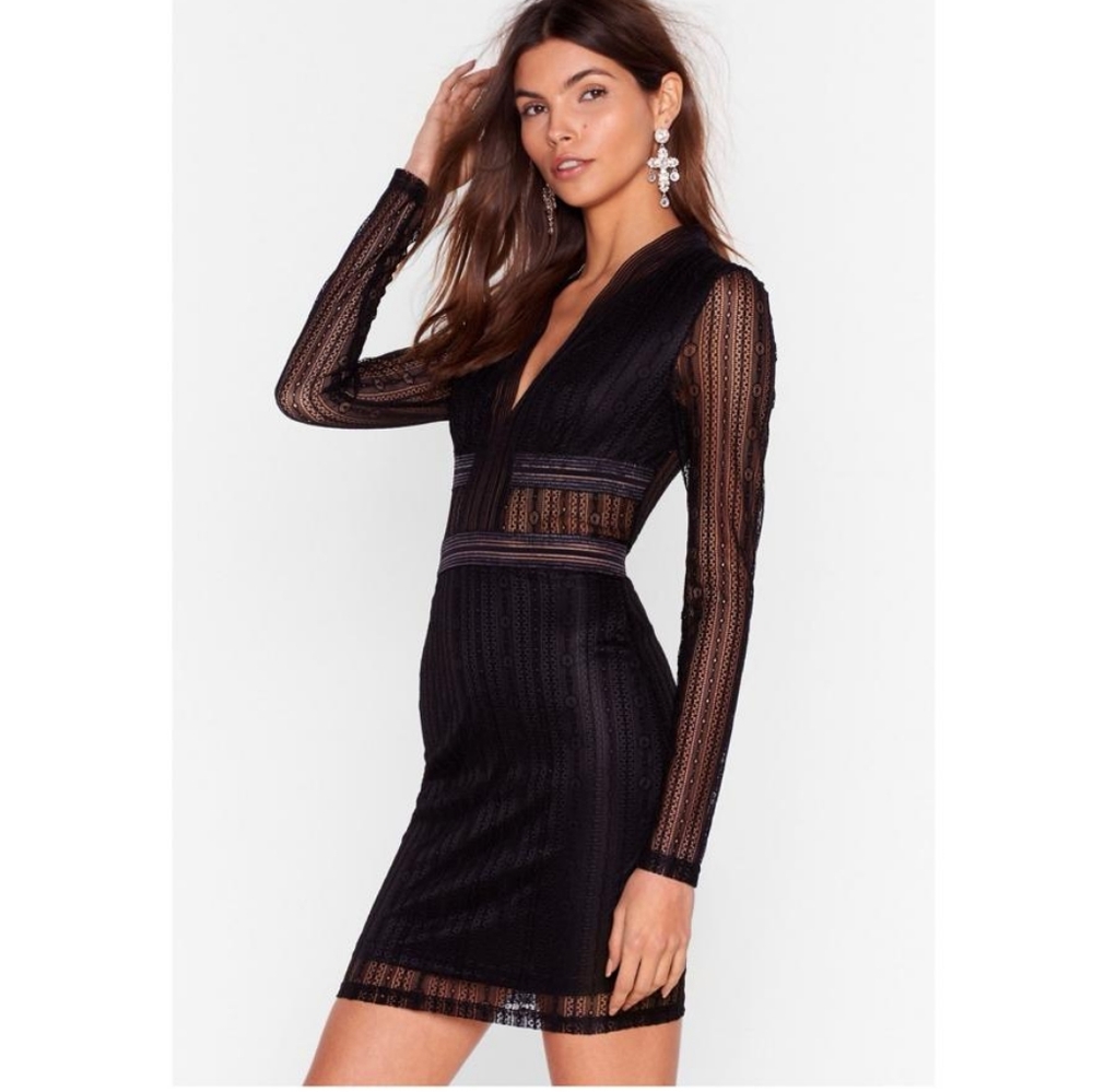 NWT Nasty Gal Lace Bodycon Mini Dress size s